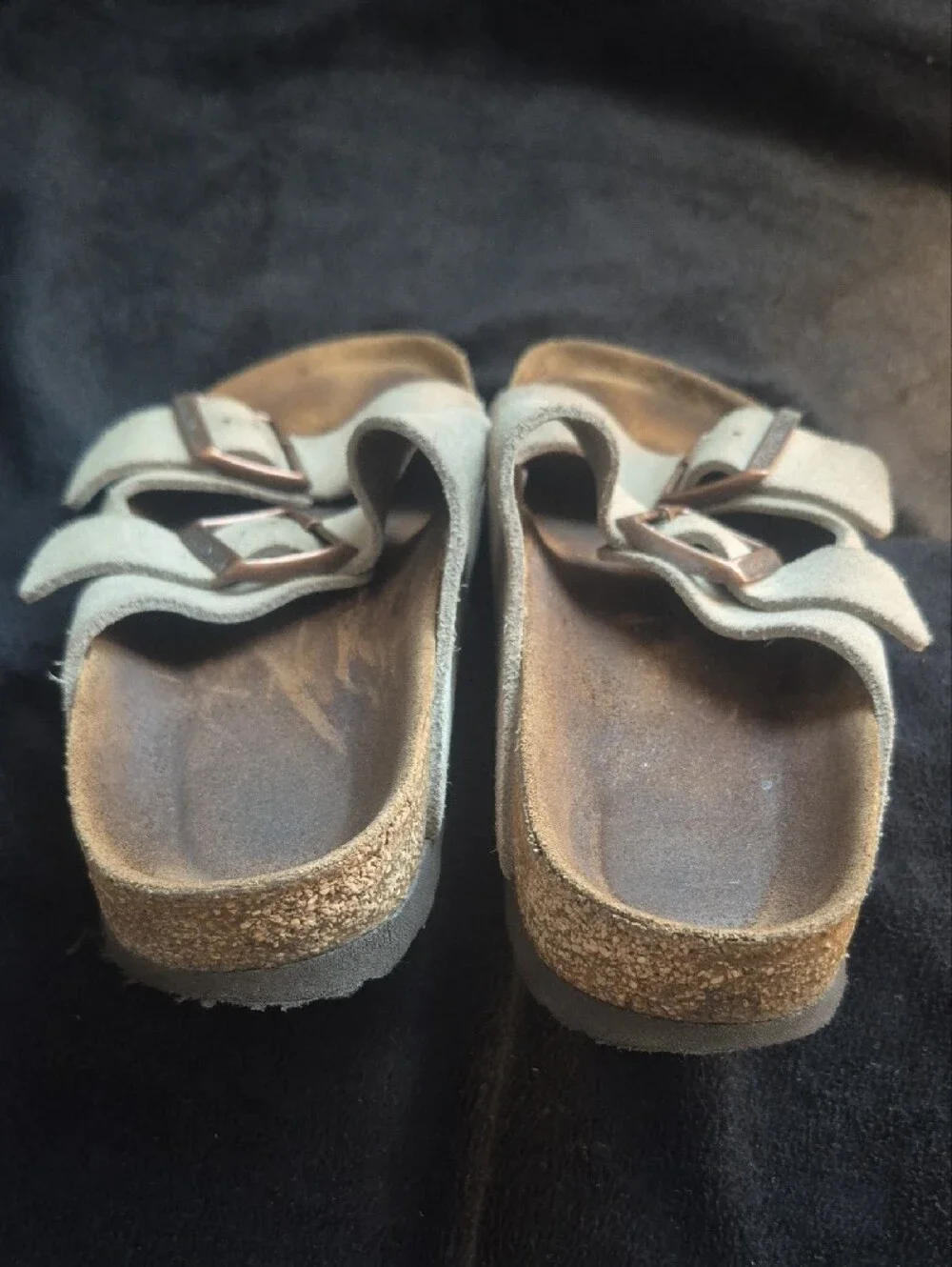 Birkenstock Arizona Suede Two-Strap Sandal - Beige M 5.5